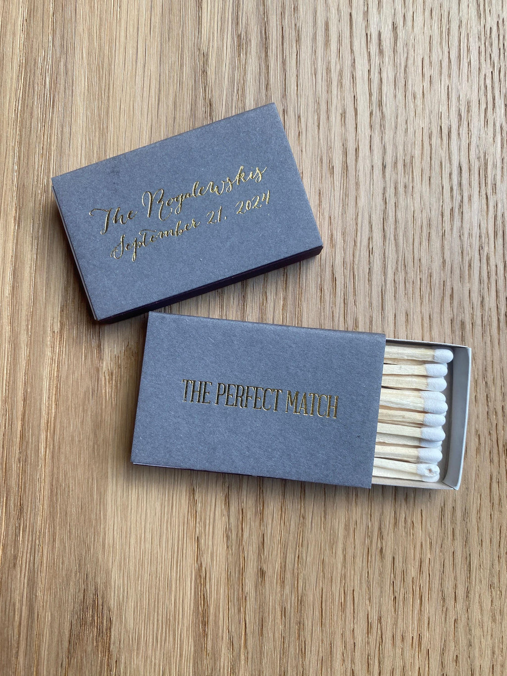 The Perfect Match Personalized Matches || Wedding Matches Custom Matchbox, Wedding Favors for Guests, Wedding Send Off Cigar Bar