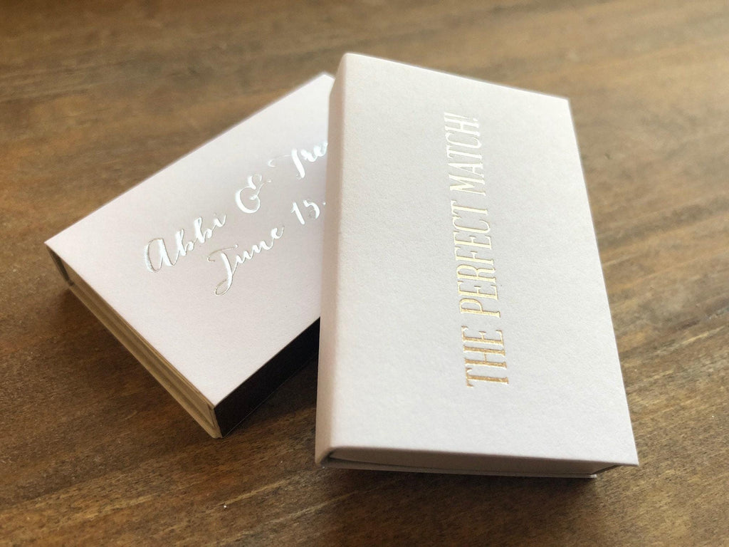 The Perfect Match Personalized Matches || Wedding Matches Custom Matchbox, Wedding Favors for Guests, Wedding Send Off Cigar Bar