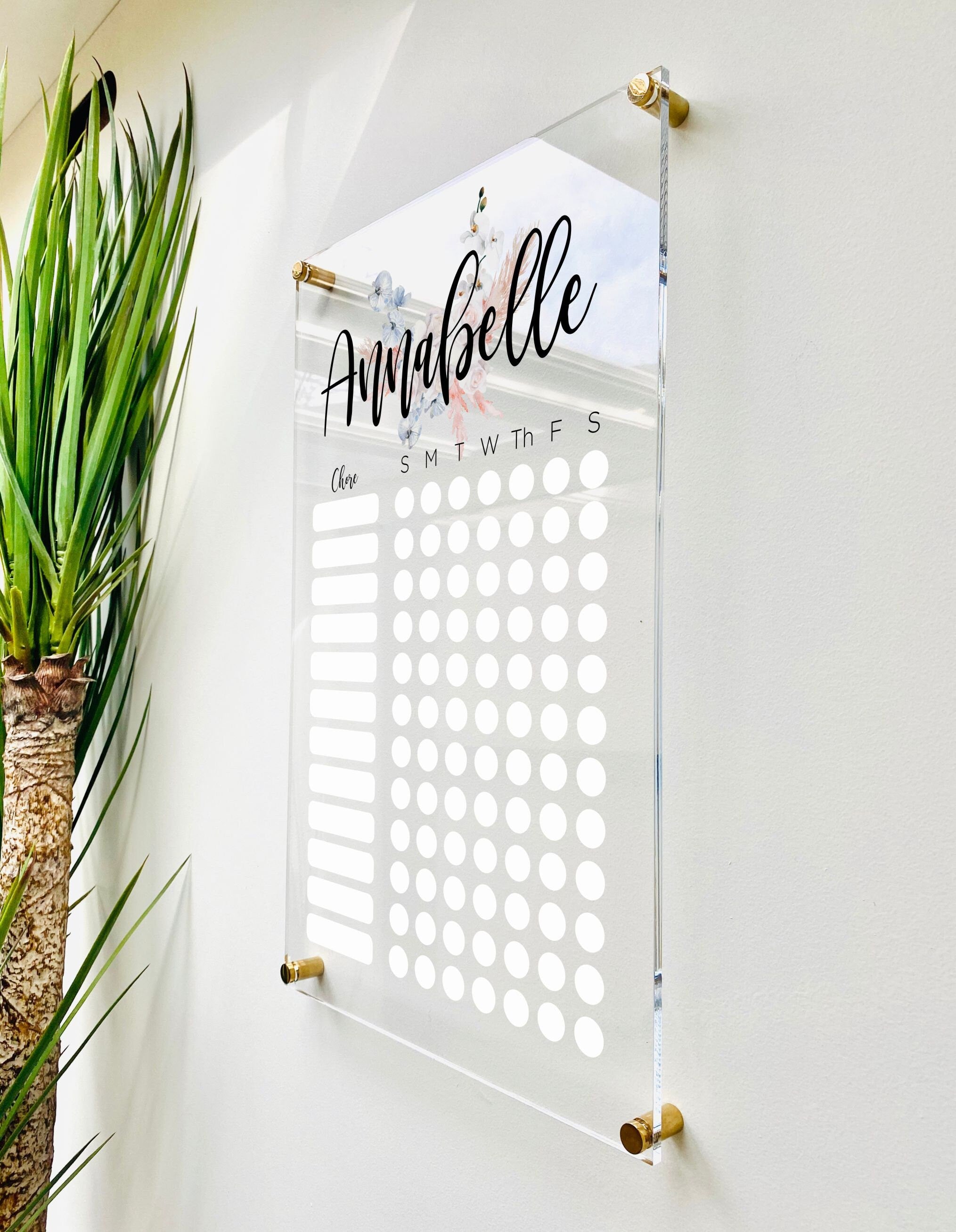 Personalized Chore Chart For Kids || custom chore chart children  dry erase board  clear acrylic homeschool girls boys 03-009-003