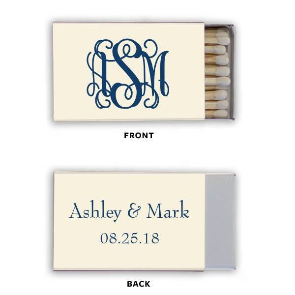Monogram Personalized Matches || Wedding Matches, Custom Matchbox, Wedding Favors for Guests, Wedding Send Off, Cigar Bar