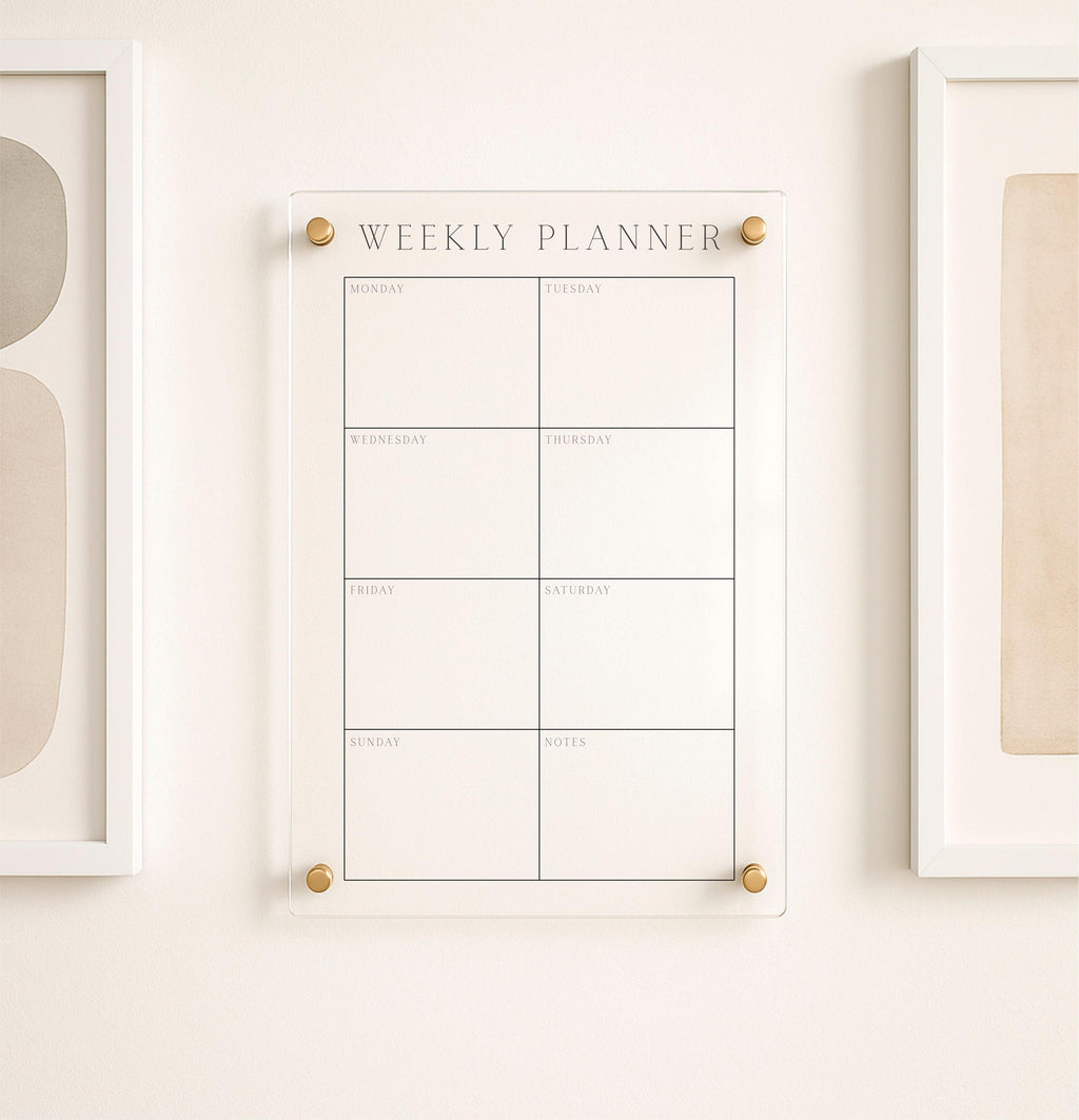 Acrylic Weekly Vertical Calendar For Wall