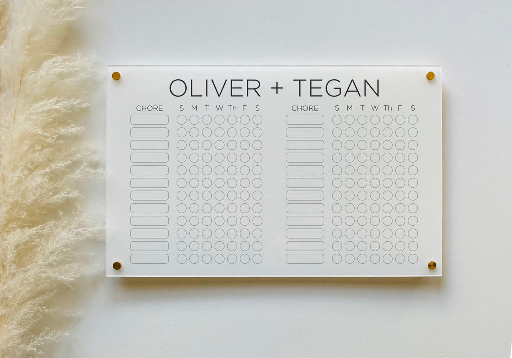Personalized Chore Chart For 2 Children