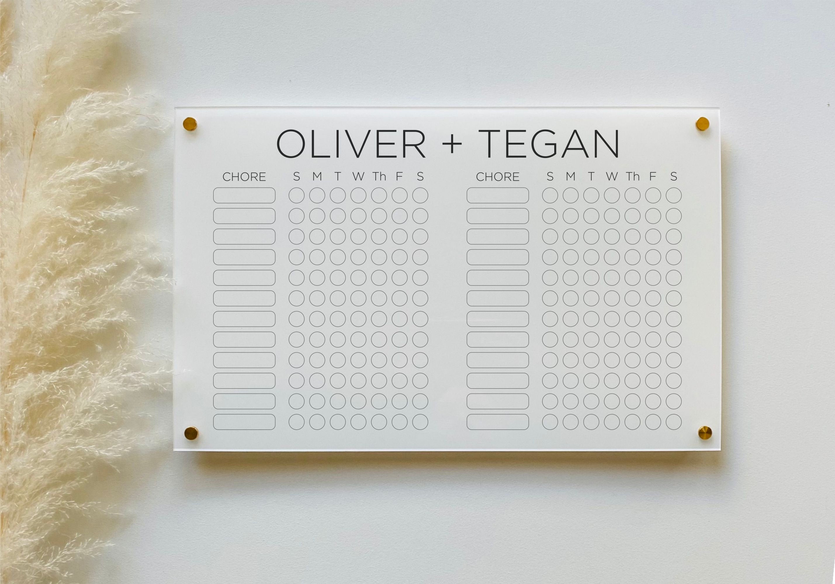 Personalized Chore Chart For 2 Children