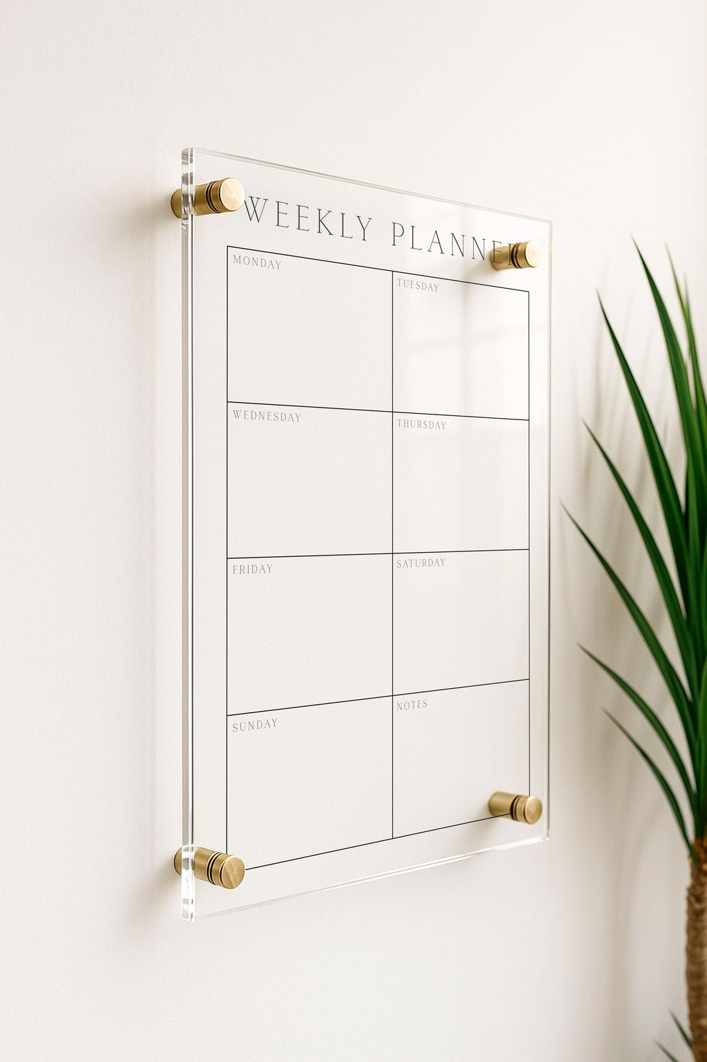 Acrylic Weekly Vertical Calendar For Wall