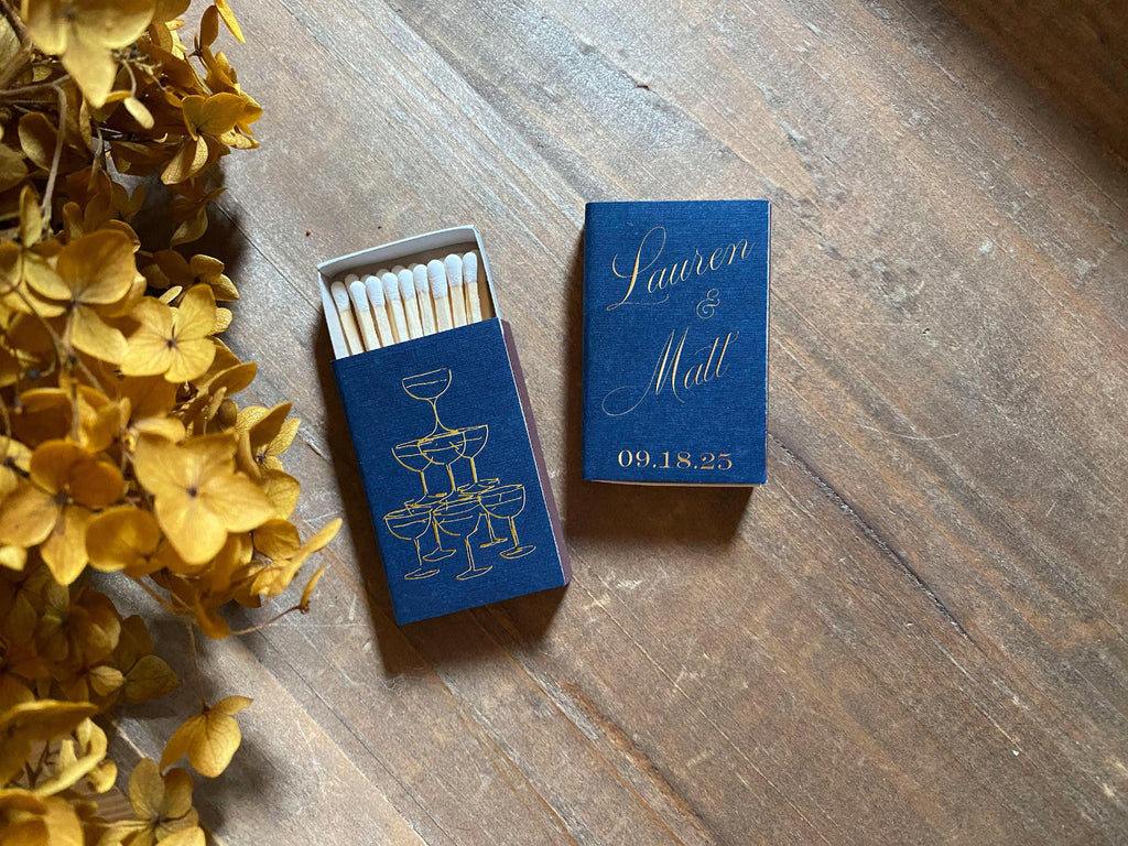 The Perfect Match Personalized Matches || Wedding Matches Custom Matchbox, Wedding Favors for Guests, Wedding Send Off Cigar Bar 01-008-060