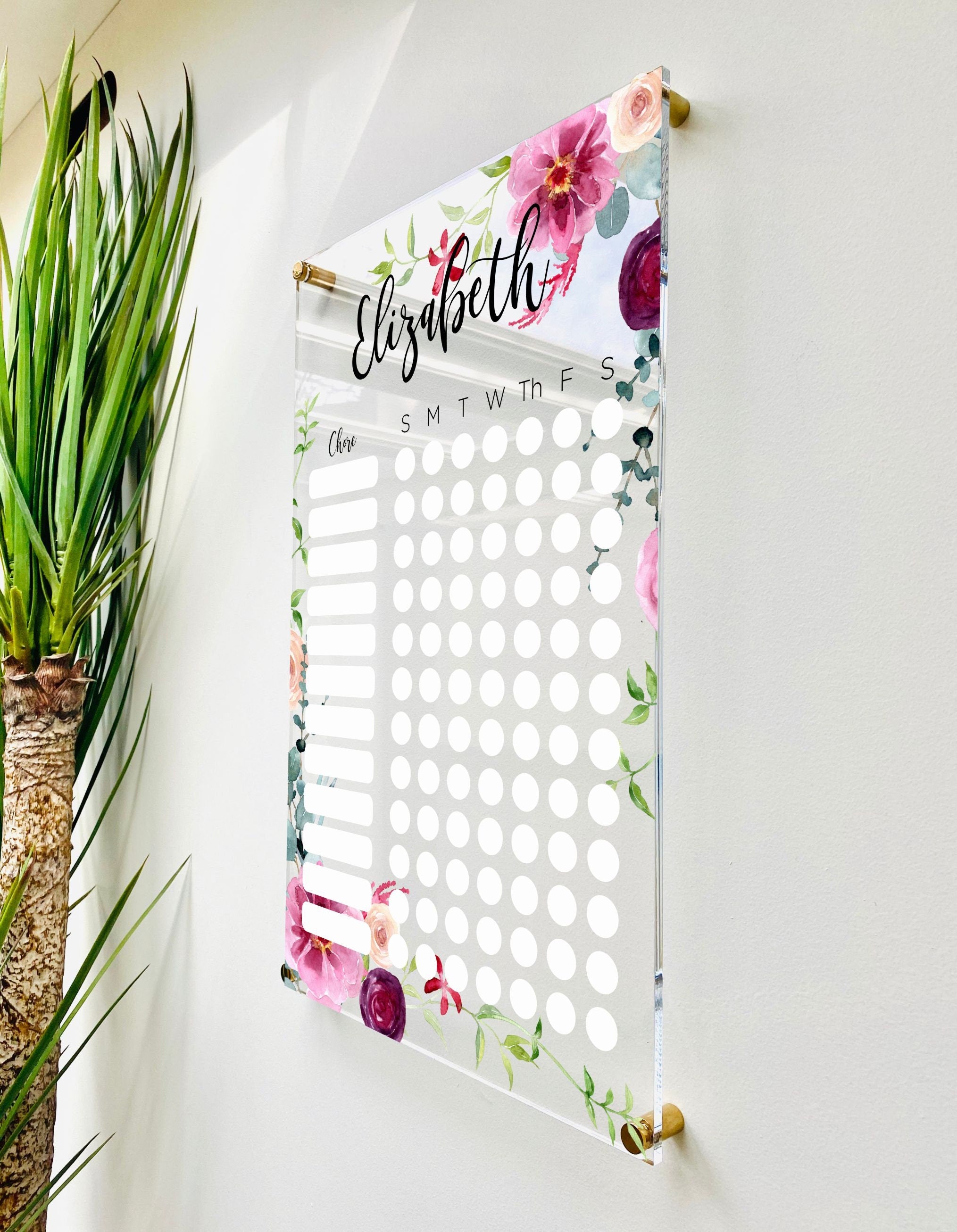 Personalized Chore Chart For Kids || custom chore chart children  dry erase board  clear acrylic homeschool girls boys 03-009-008
