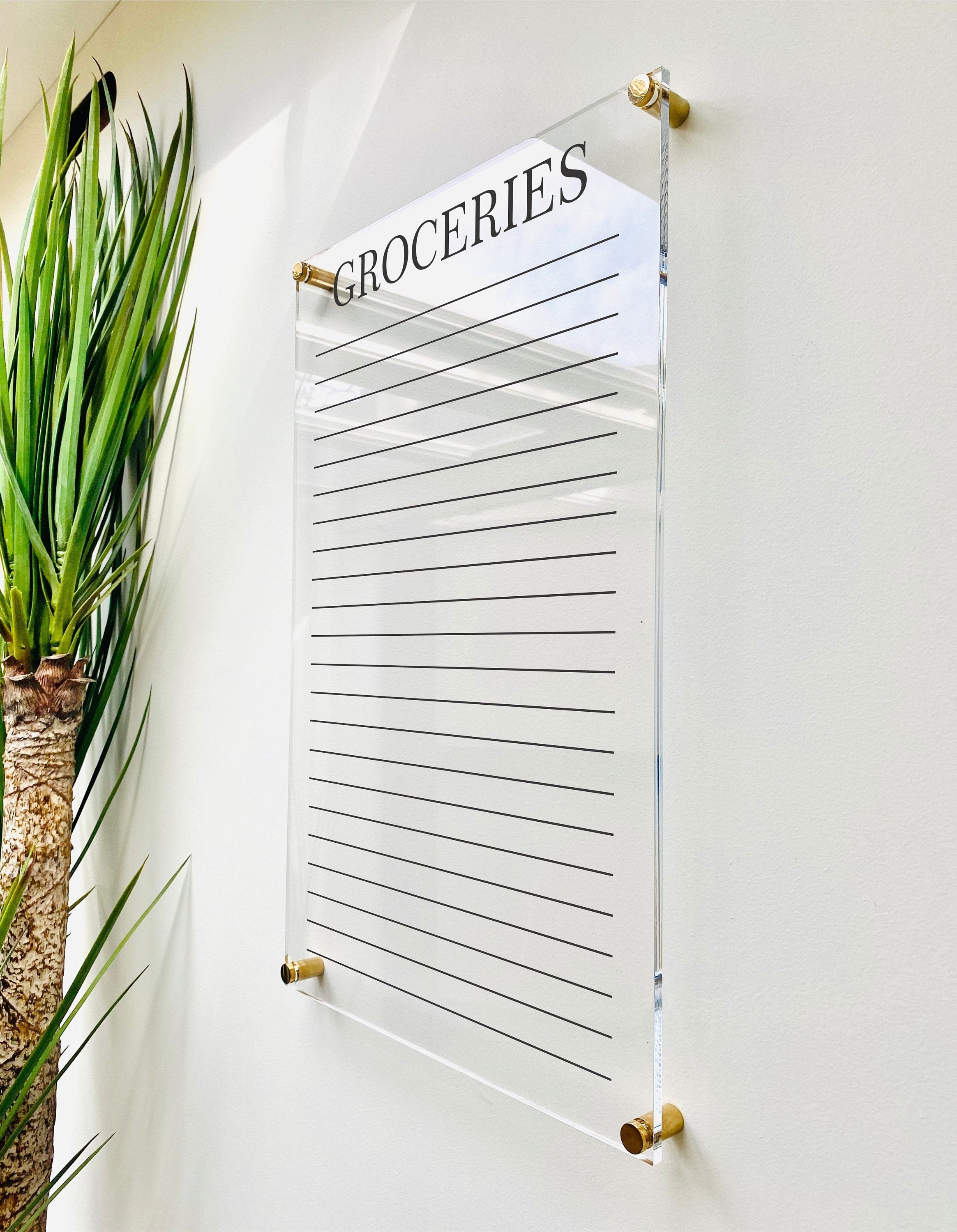 Acrylic Grocery List Vertical Board For Wall