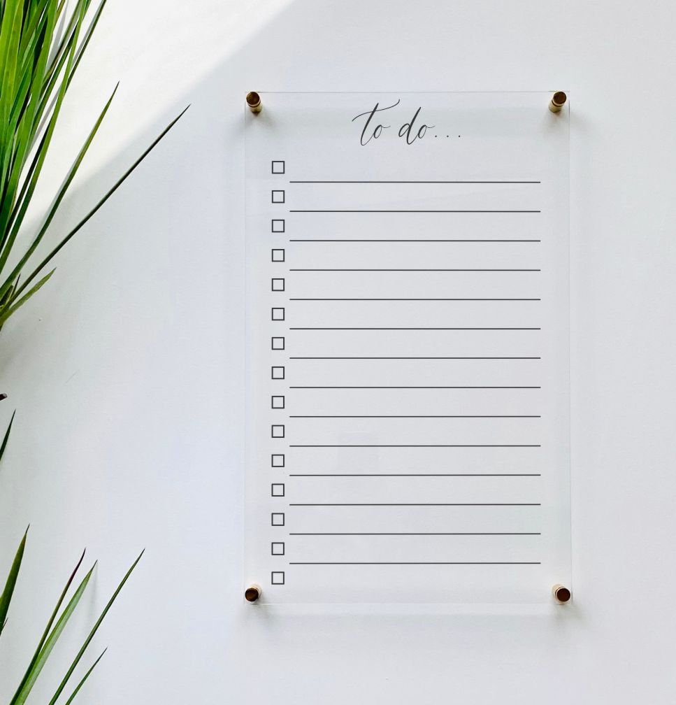 Acrylic To Do List For Wall