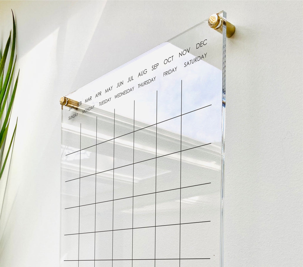 Acrylic Monthly Vertical Calendar For Wall
