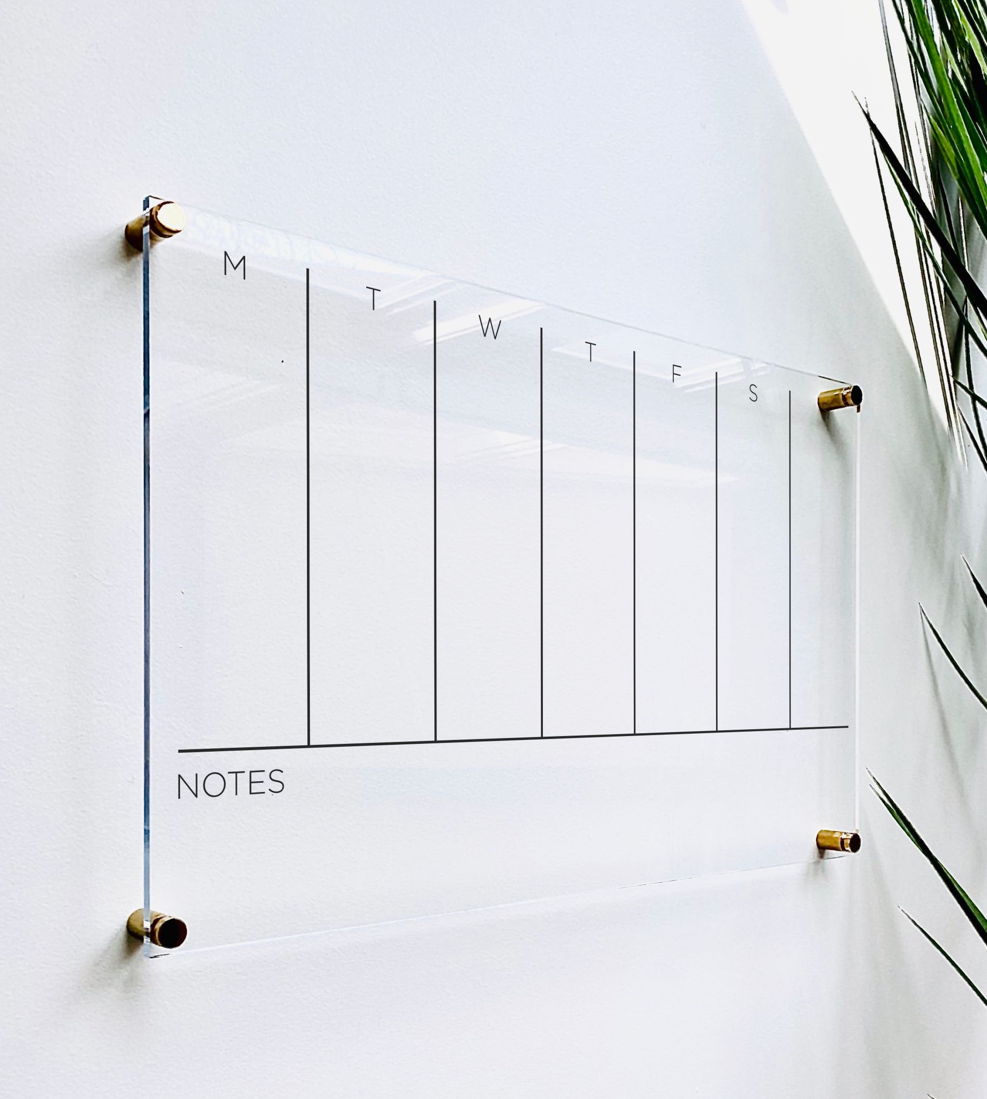 Acrylic Weekly Horizontal Calendar For Wall