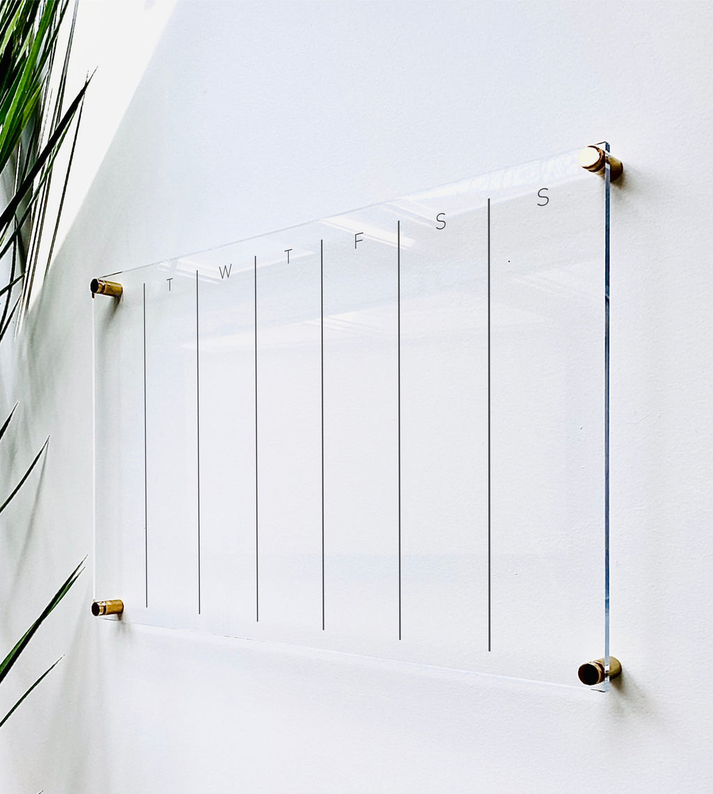 Acrylic Weekly Horizontal Calendar For Wall