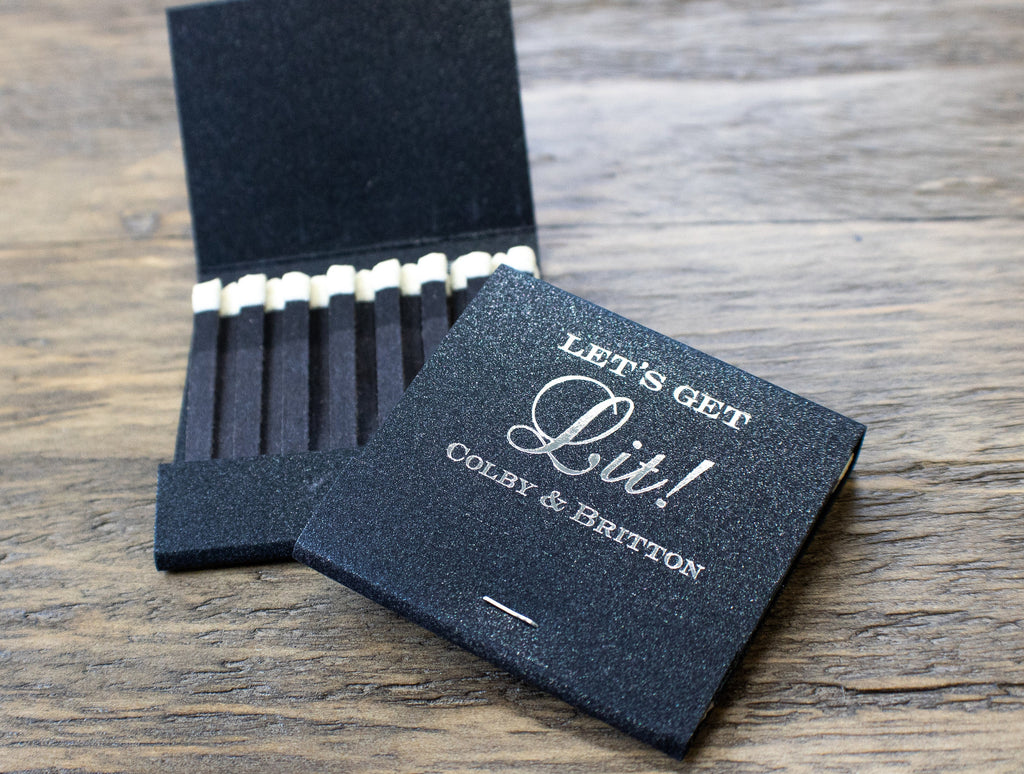 Let's Get Lit! Personalized Matches || Wedding Matches, Custom Matchbox, Wedding Favors for Guests, Wedding Send Off, Cigar Bar