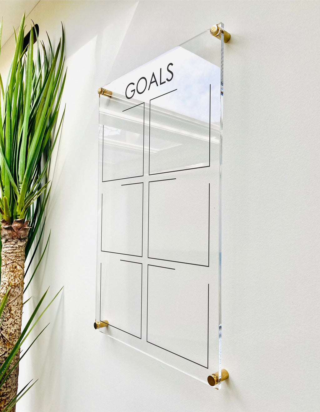 Acrylic Goals & Habit Tracker Vertical Dry Erase Wall Planner for Fitness, Self-Care, Productivity Daily Routine Tracking