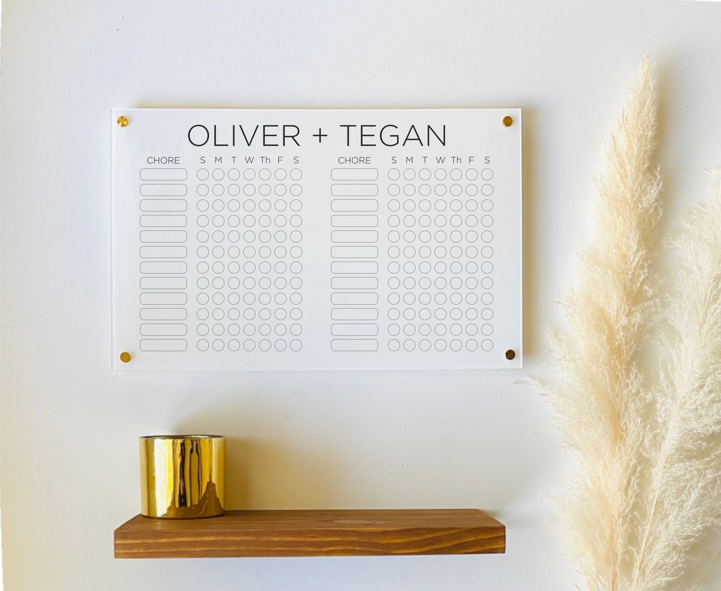 Personalized Chore Chart For 2 Children