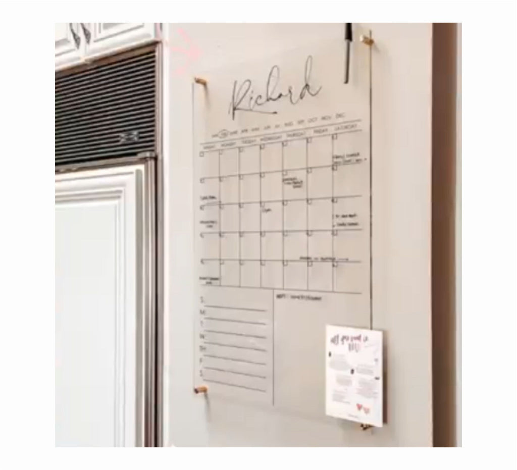 Acrylic Monthly Vertical Calendar For Wall