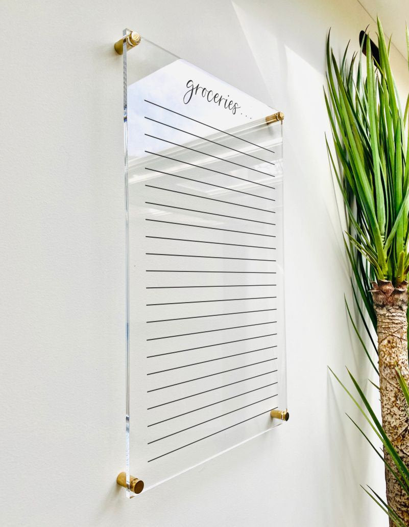 Acrylic Grocery List For Wall