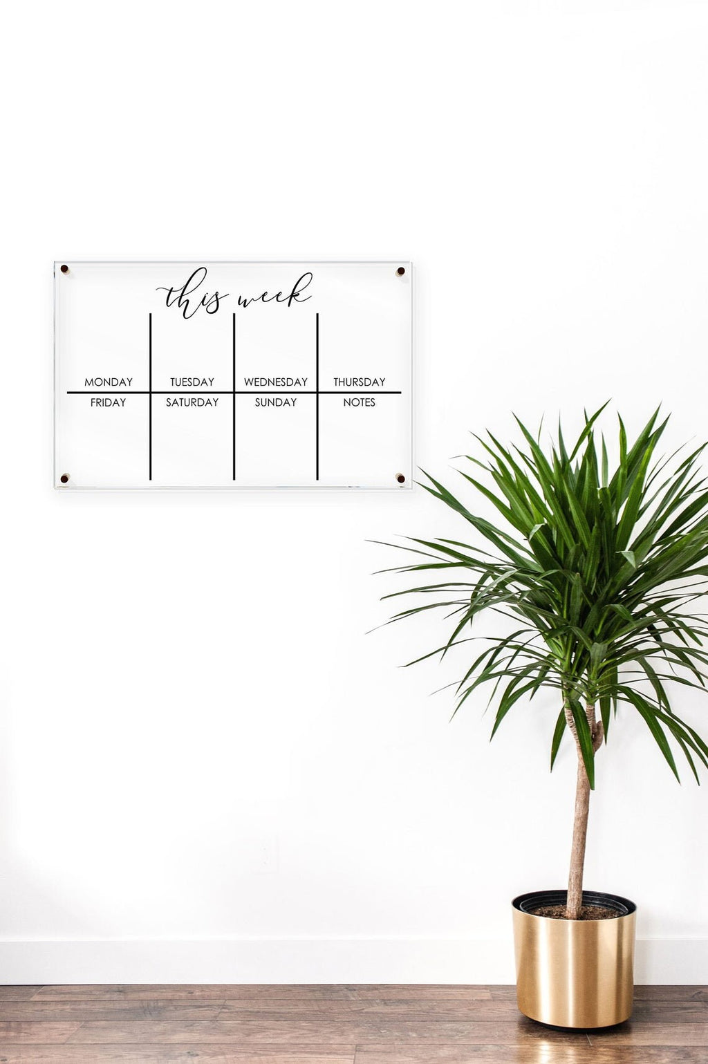 Acrylic Weekly Calendar For Wall || Custom Dry Erase Family Planner Large Huge Clear or White Calendar Personalized Whiteboard Office Decor