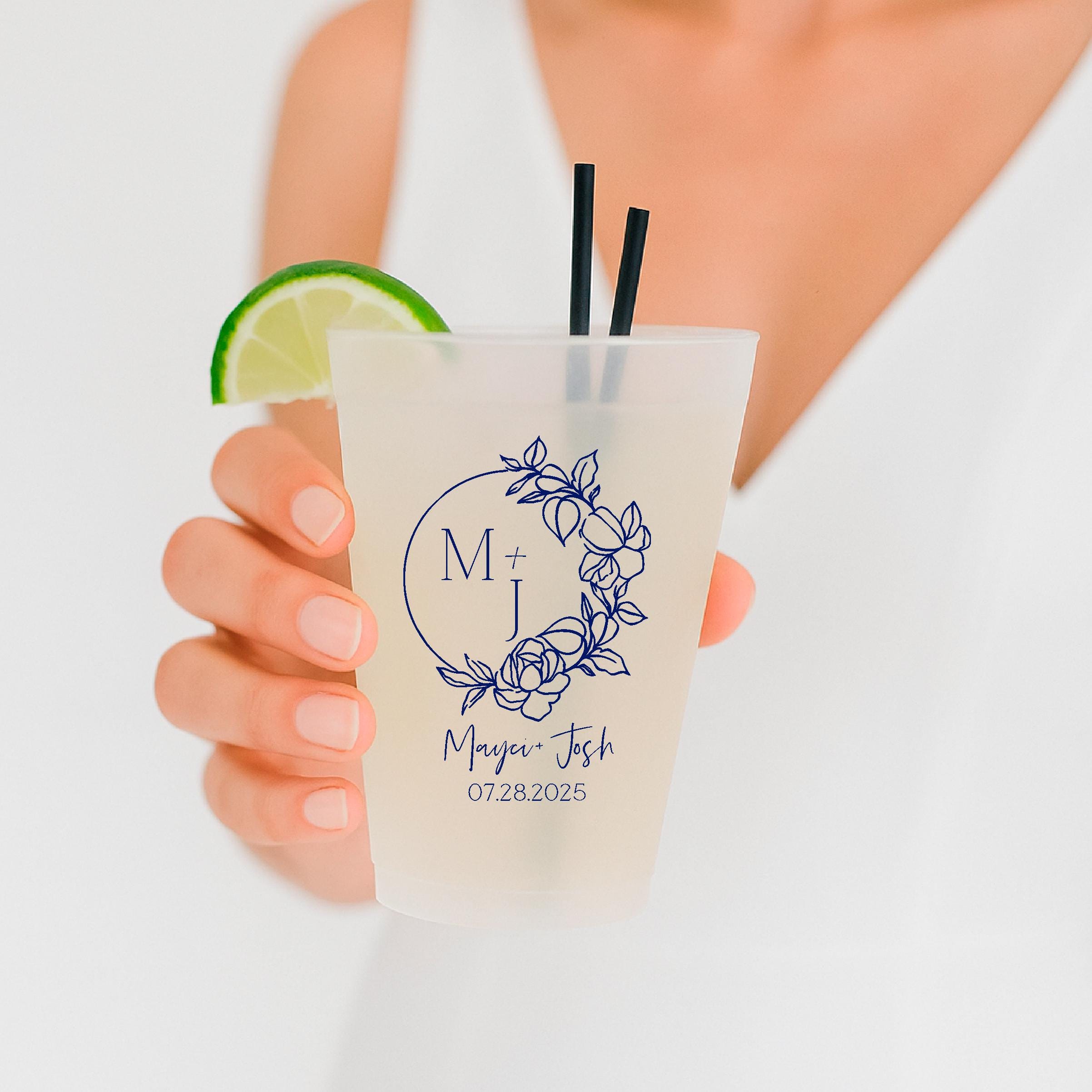 Personalized Wedding Frosted Cups