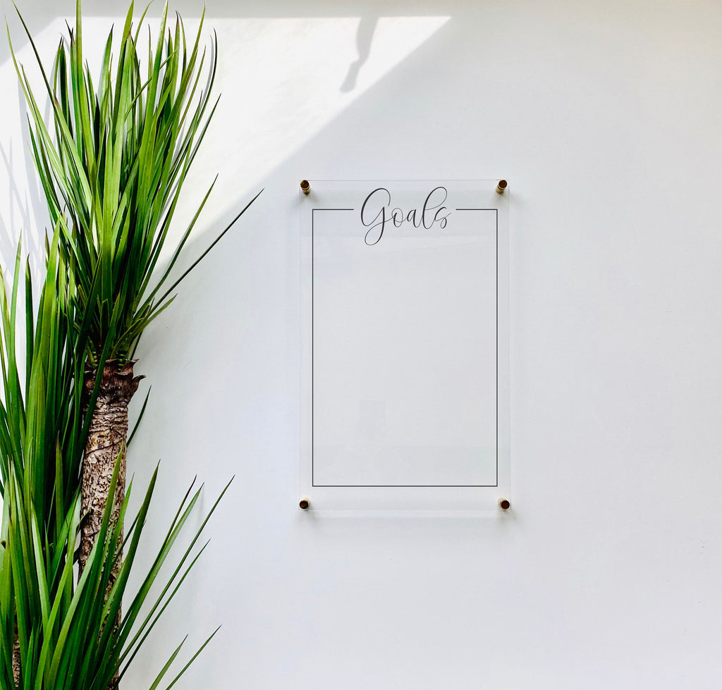 Acrylic Goals & Habit Tracker Board - Dry Erase Wall Planner for Fitness, Self-Care, Productivity Daily Routine Tracking