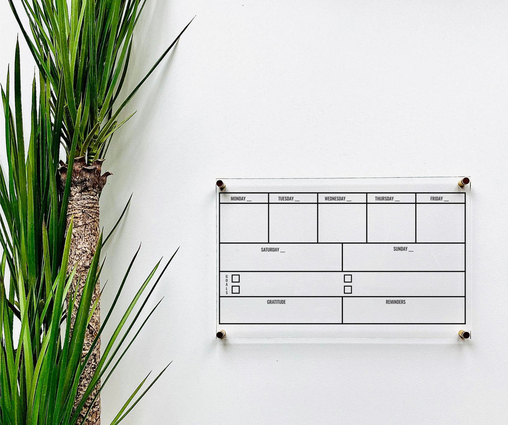 Acrylic Wall Calendar || Custom Dry Erase Family Planner Large Huge Clear or White Calendar for Wall Personalized Whiteboard Office Decor