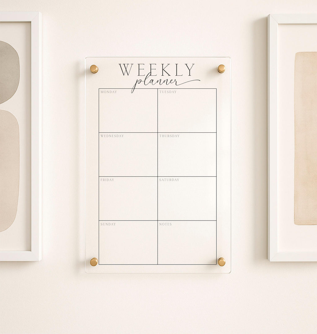 Acrylic Weekly Vertical Calendar For Wall