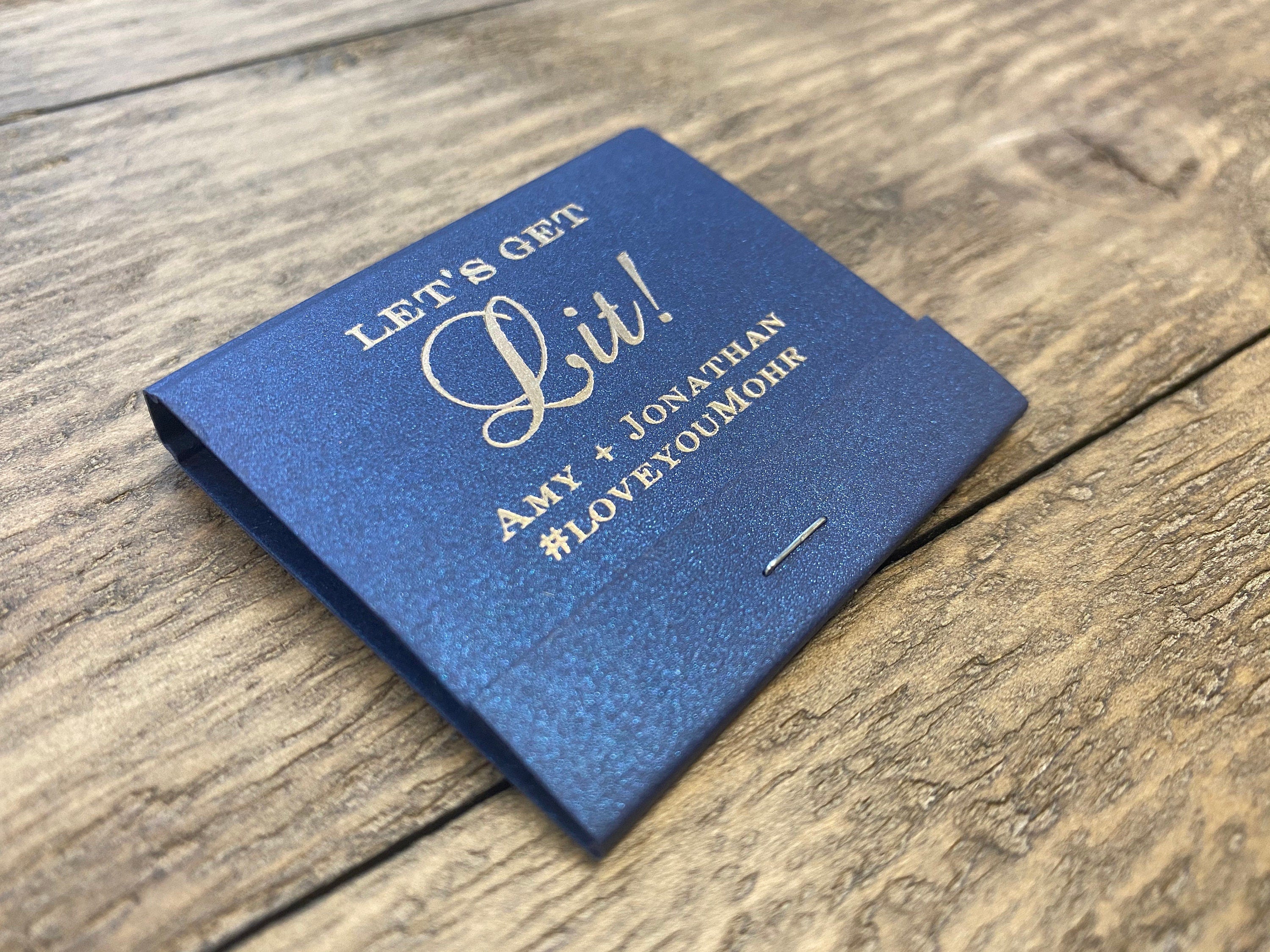Let's Get Lit! Personalized Matches || Wedding Matches, Custom Matchbox, Wedding Favors for Guests, Wedding Send Off, Cigar Bar