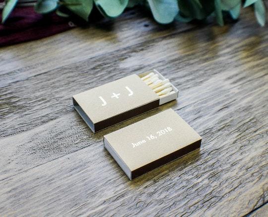 Personalized Wedding Matches || Wedding Matches Custom Matchbox Wedding Favors for Guests Wedding Send Off Cigar Bar Candle Favor