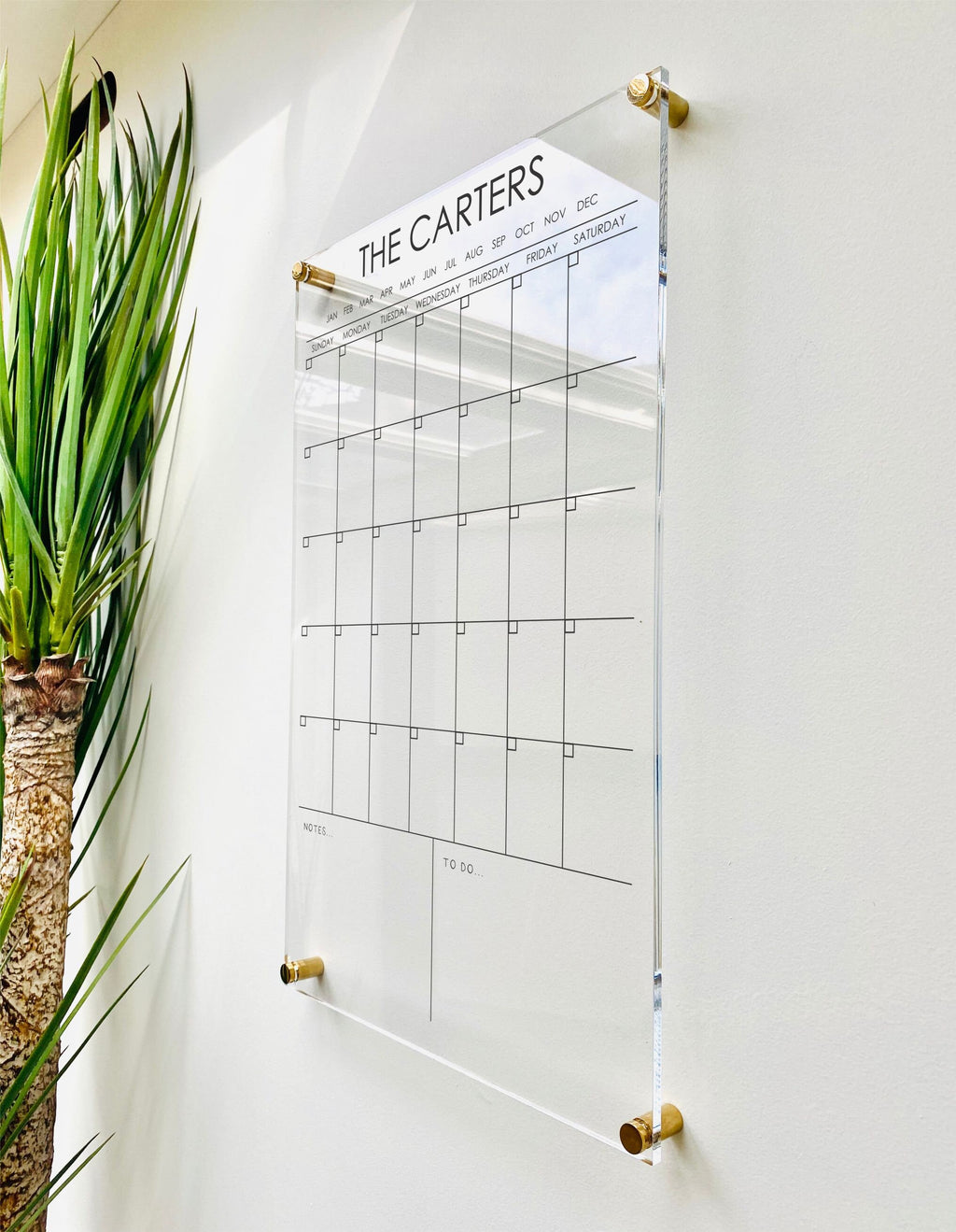 Acrylic Monthly Vertical Calendar For Wall