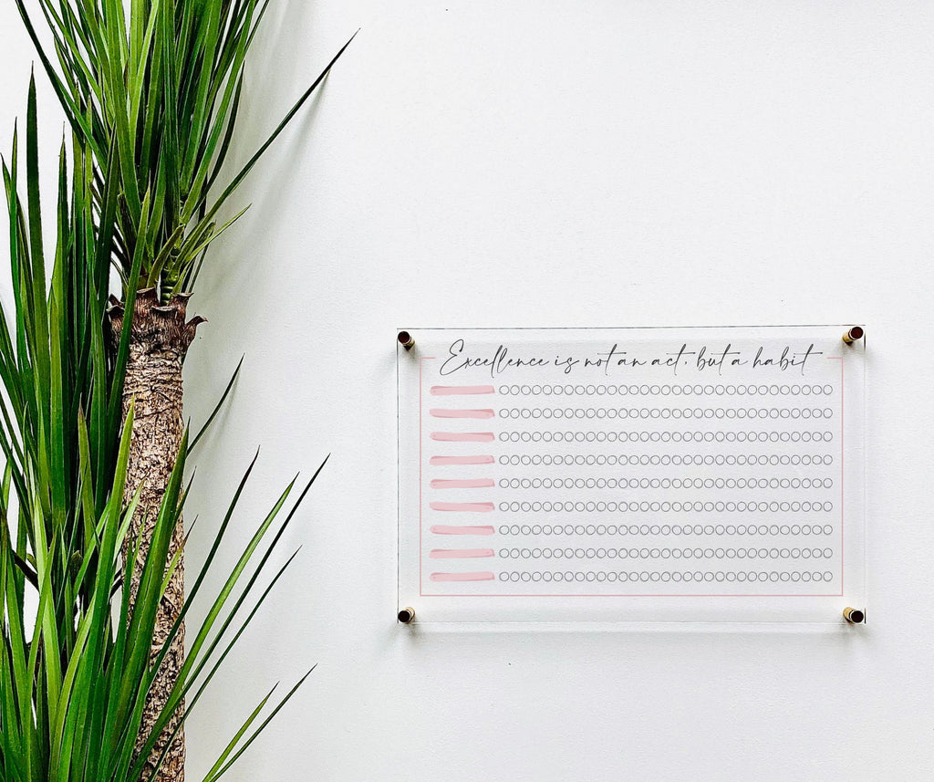 Acrylic Habit Tracker Board For Wall || family command center dry erase board clear acrylic calendar minimalist office decor 03-009-116