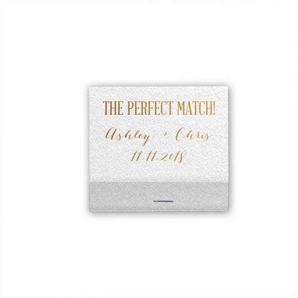 The Perfect Match Personalized Matches, Set of 100 || Wedding Matches, Custom Matchbox, Wedding Favors for Guests Wedding Send Off Cigar Bar