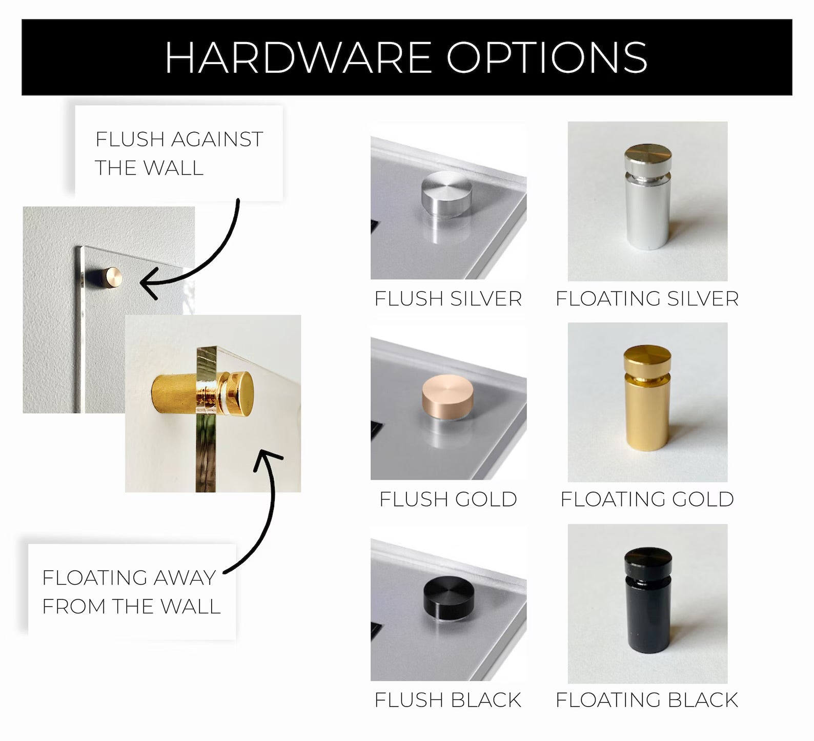Acrylic Mounting Standoff Hardware
