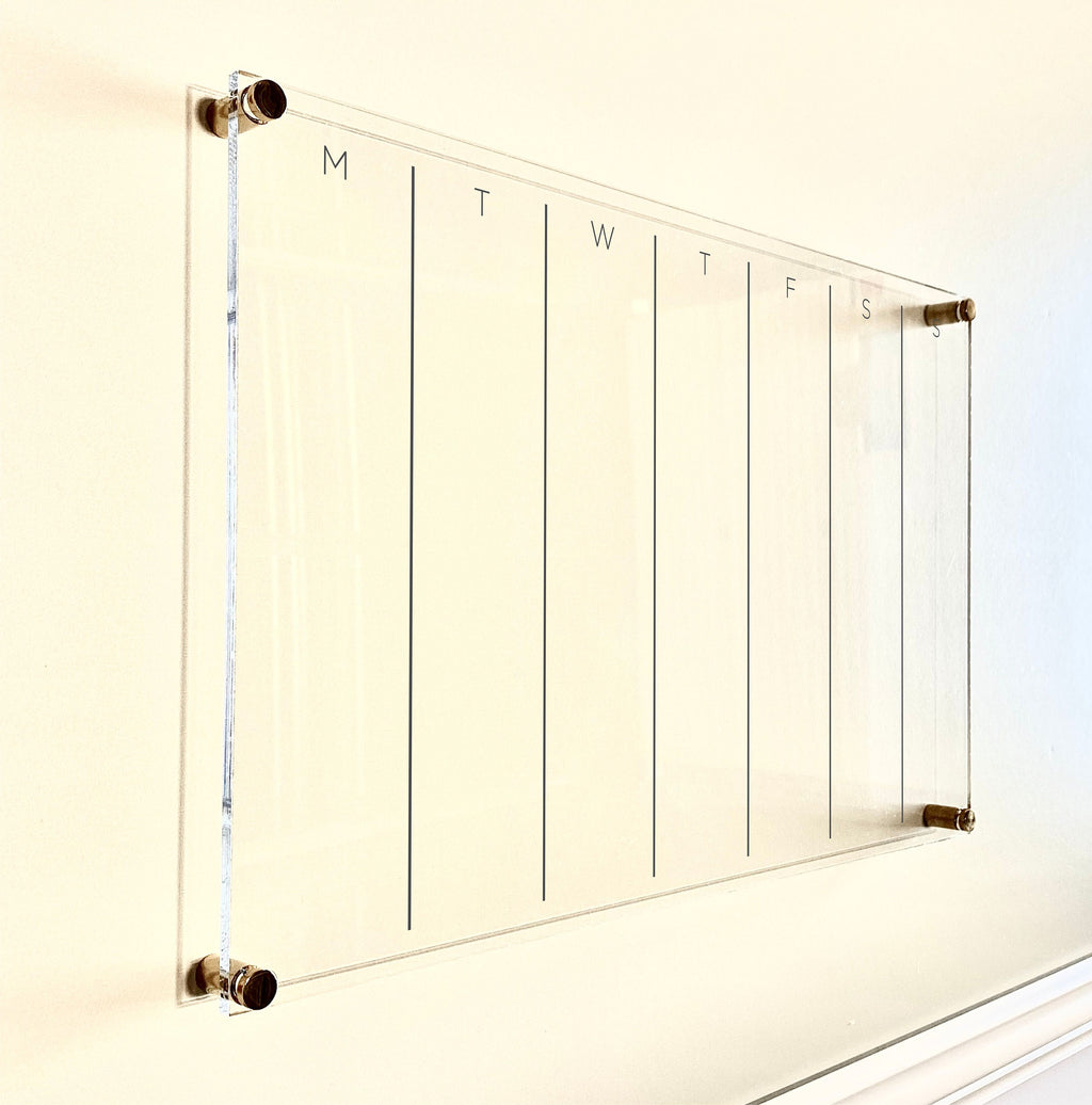 Acrylic Weekly Horizontal Calendar For Wall
