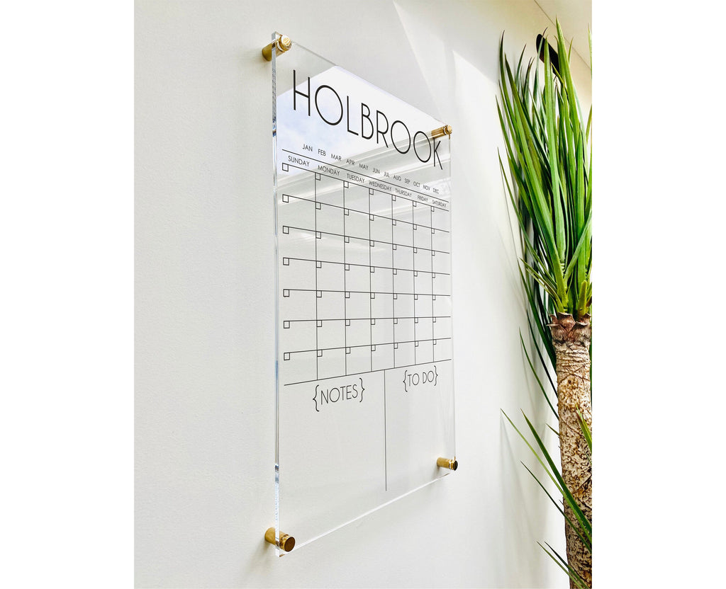 Acrylic Monthly Vertical Calendar For Wall