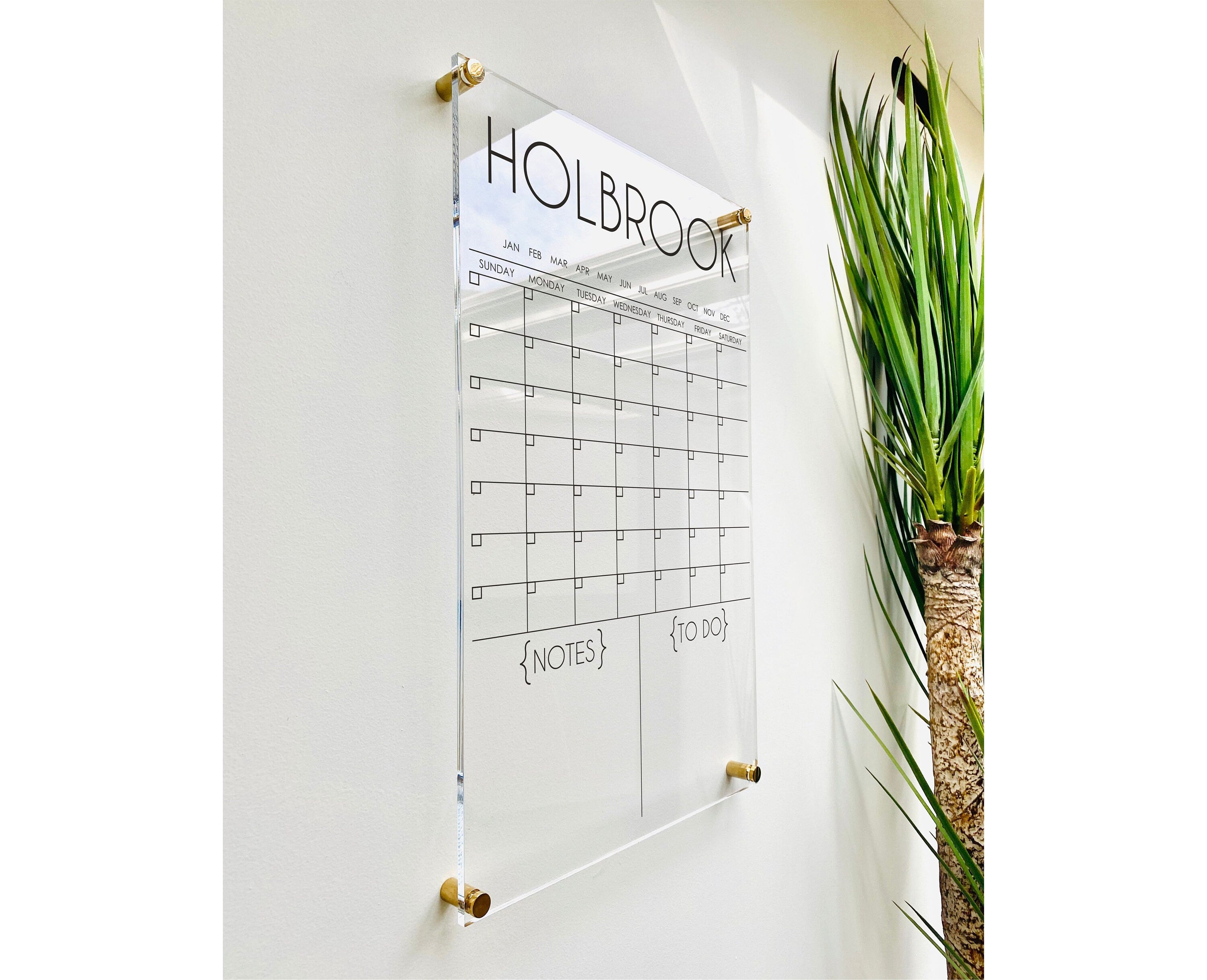 Acrylic Monthly Vertical Calendar For Wall