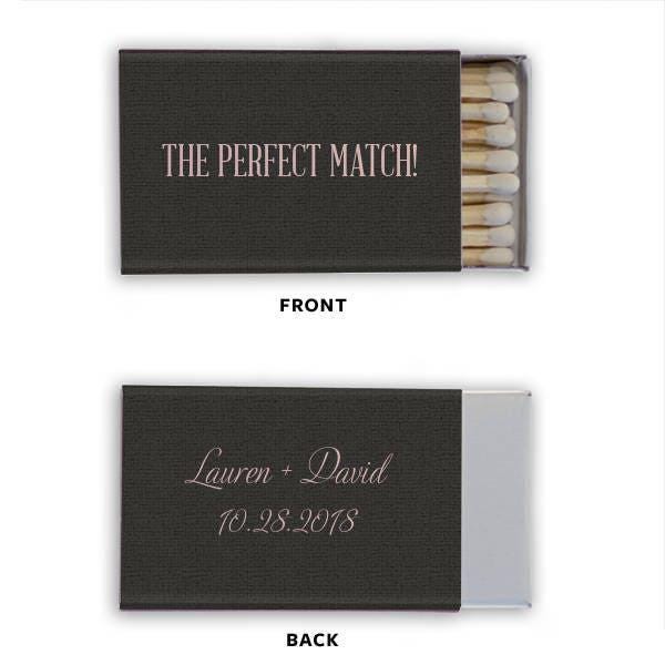 The Perfect Match Personalized Matches, Set of 100 || Wedding Matches, Custom Matchbox, Wedding Favors for Guests Wedding Send Off Cigar Bar