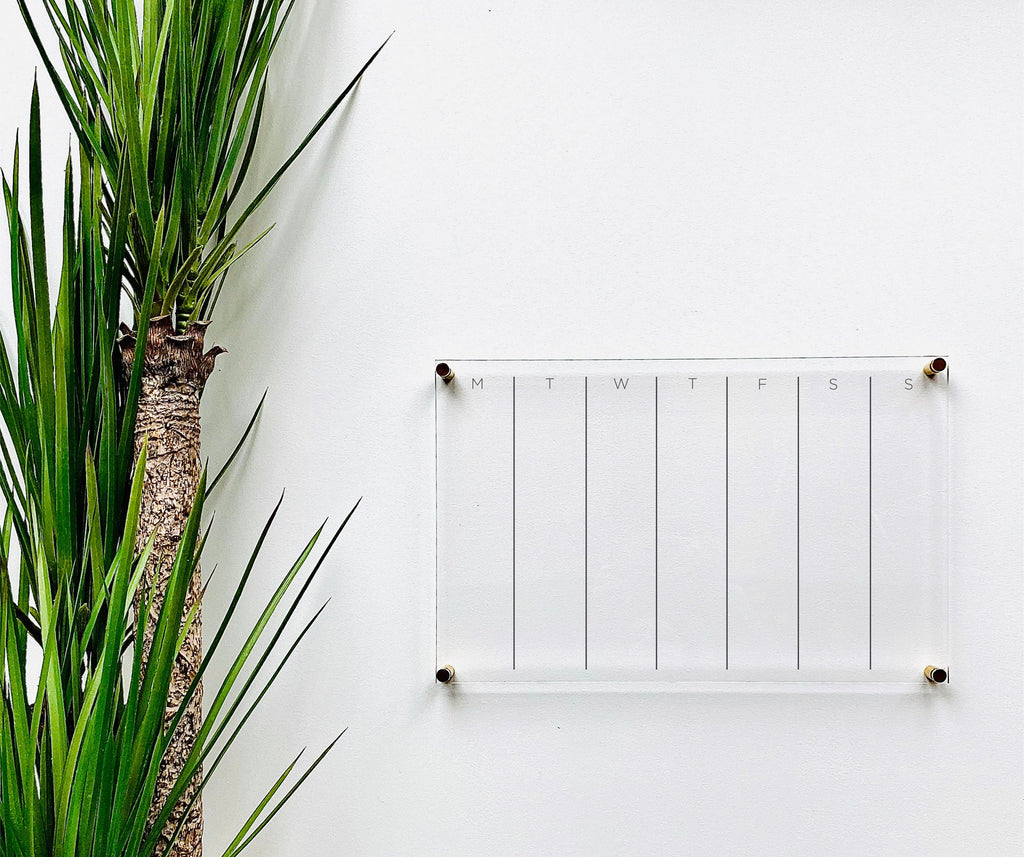 Acrylic Weekly Horizontal Calendar For Wall