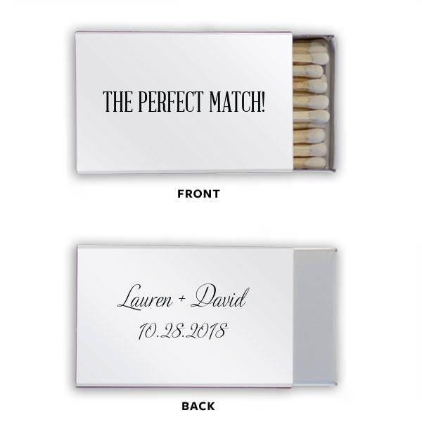 The Perfect Match Personalized Matches, Set of 100 || Wedding Matches, Custom Matchbox, Wedding Favors for Guests Wedding Send Off Cigar Bar