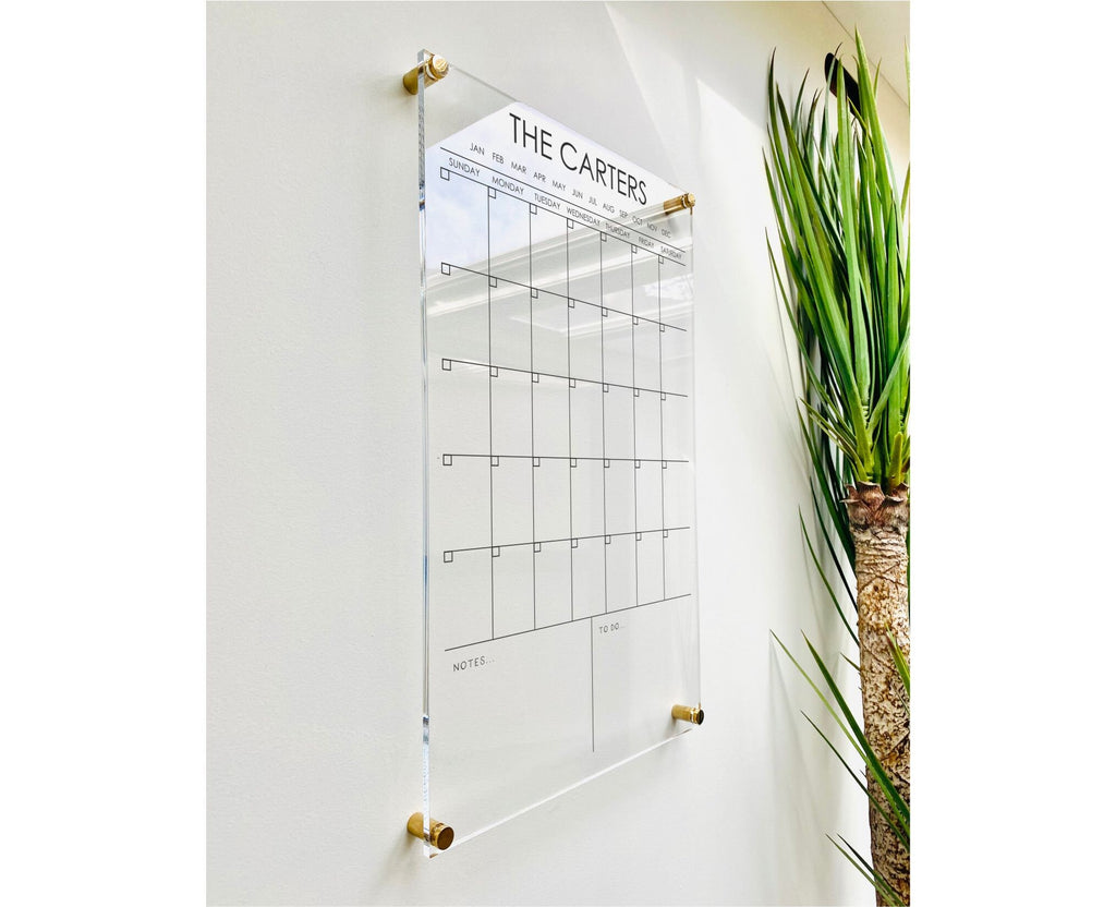 Acrylic Monthly Vertical Calendar For Wall