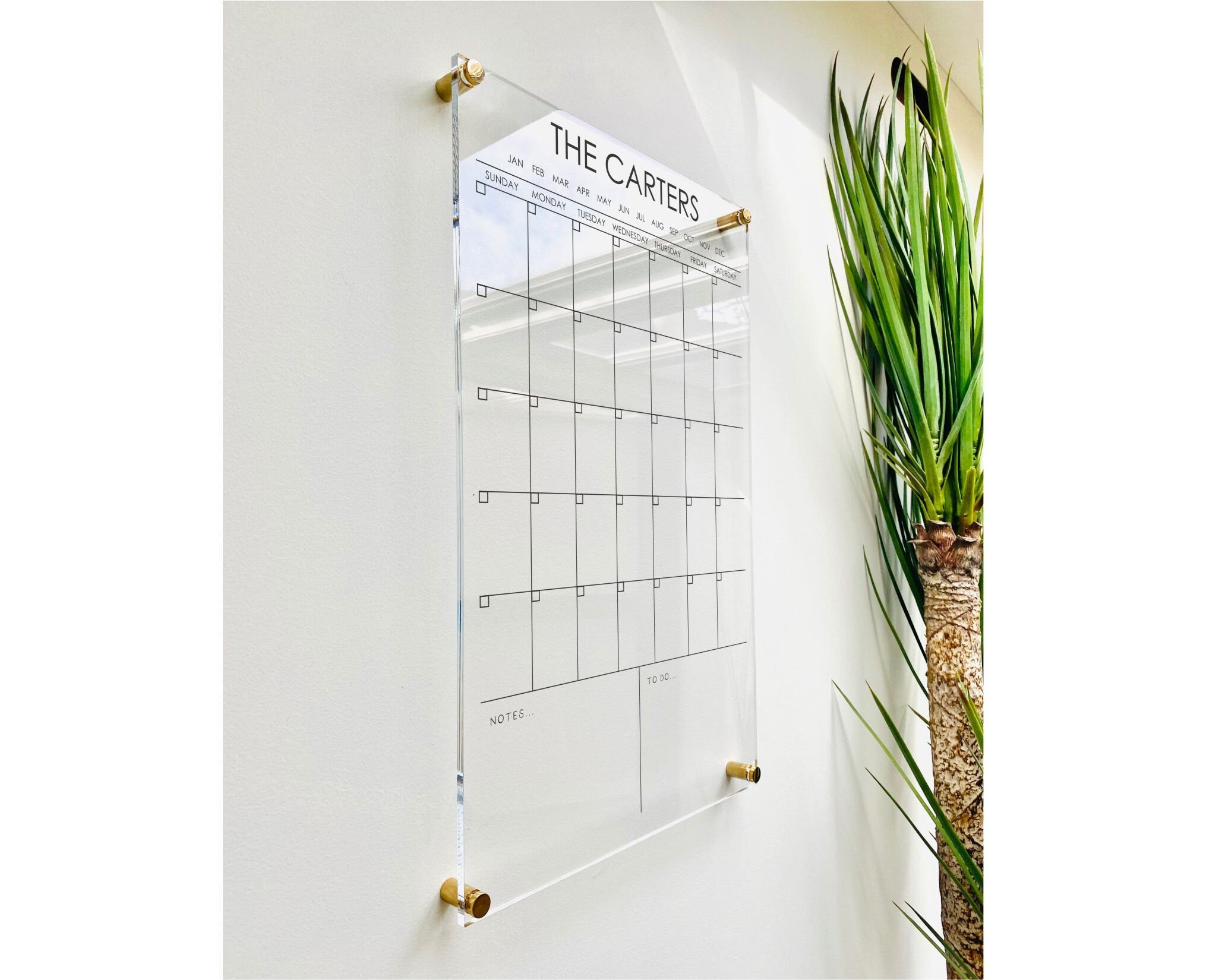 Acrylic Monthly Vertical Calendar For Wall