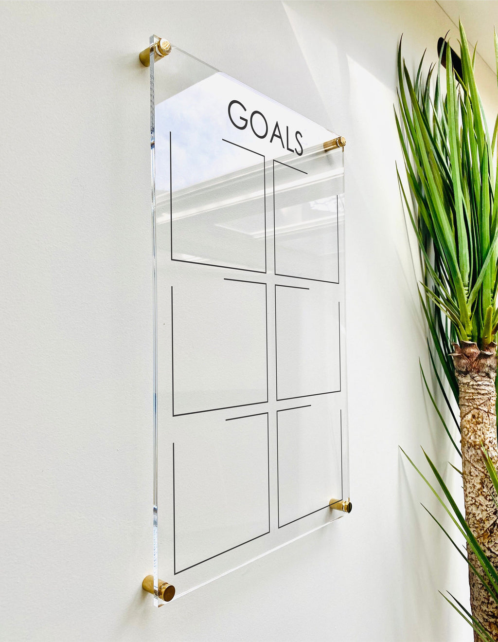 Acrylic Goals & Habit Tracker Vertical Dry Erase Wall Planner for Fitness, Self-Care, Productivity Daily Routine Tracking