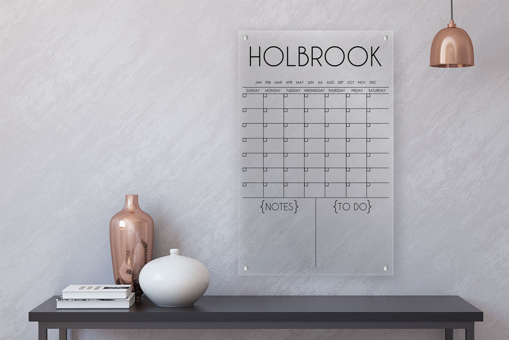 Acrylic Monthly Vertical Calendar For Wall