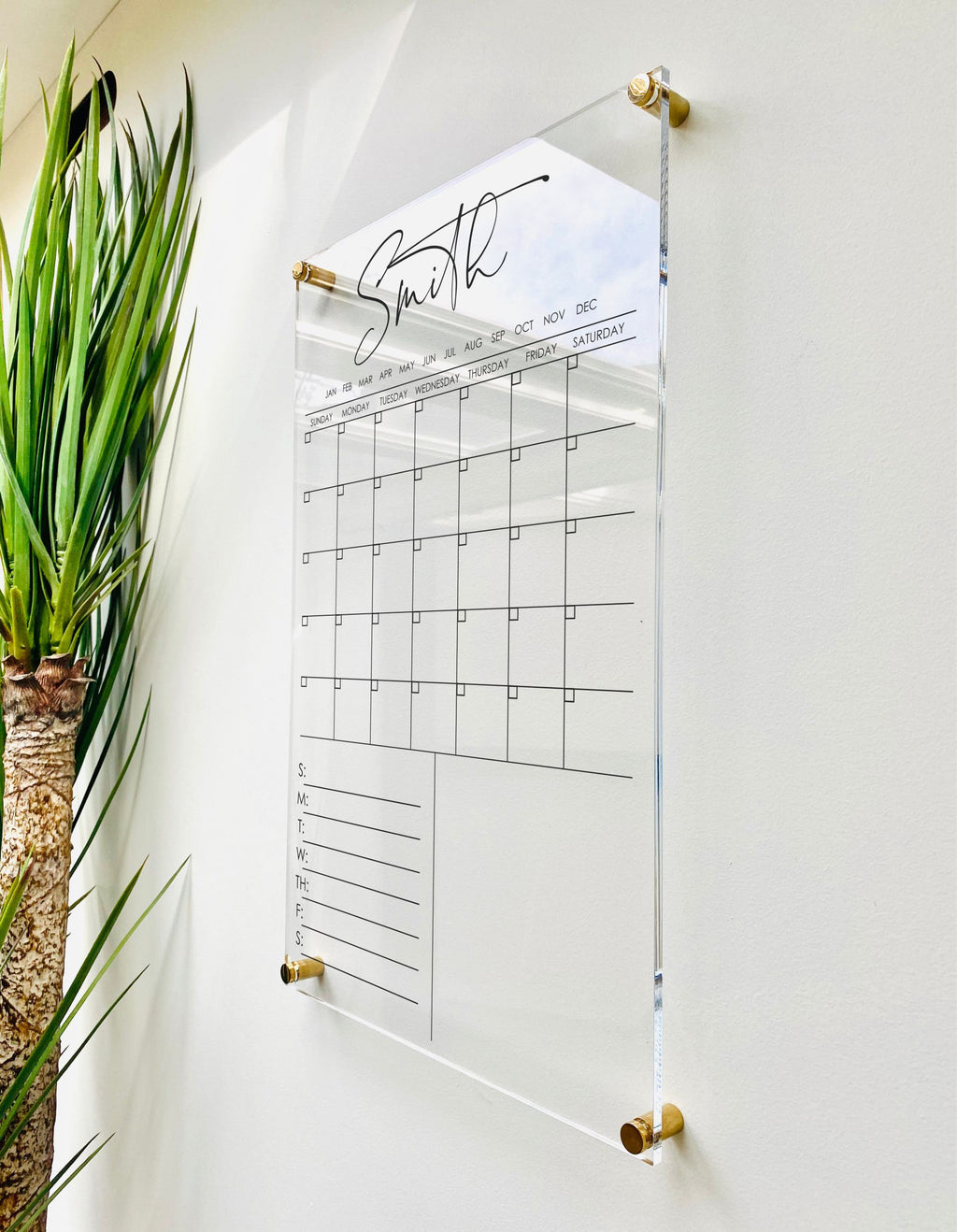 Acrylic Monthly Vertical Calendar For Wall