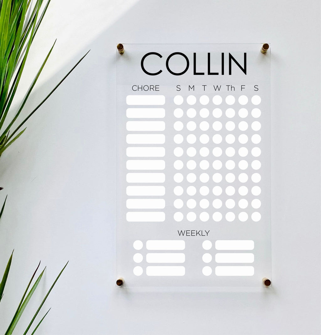 Personalized Acrylic Chore Chart For Kids