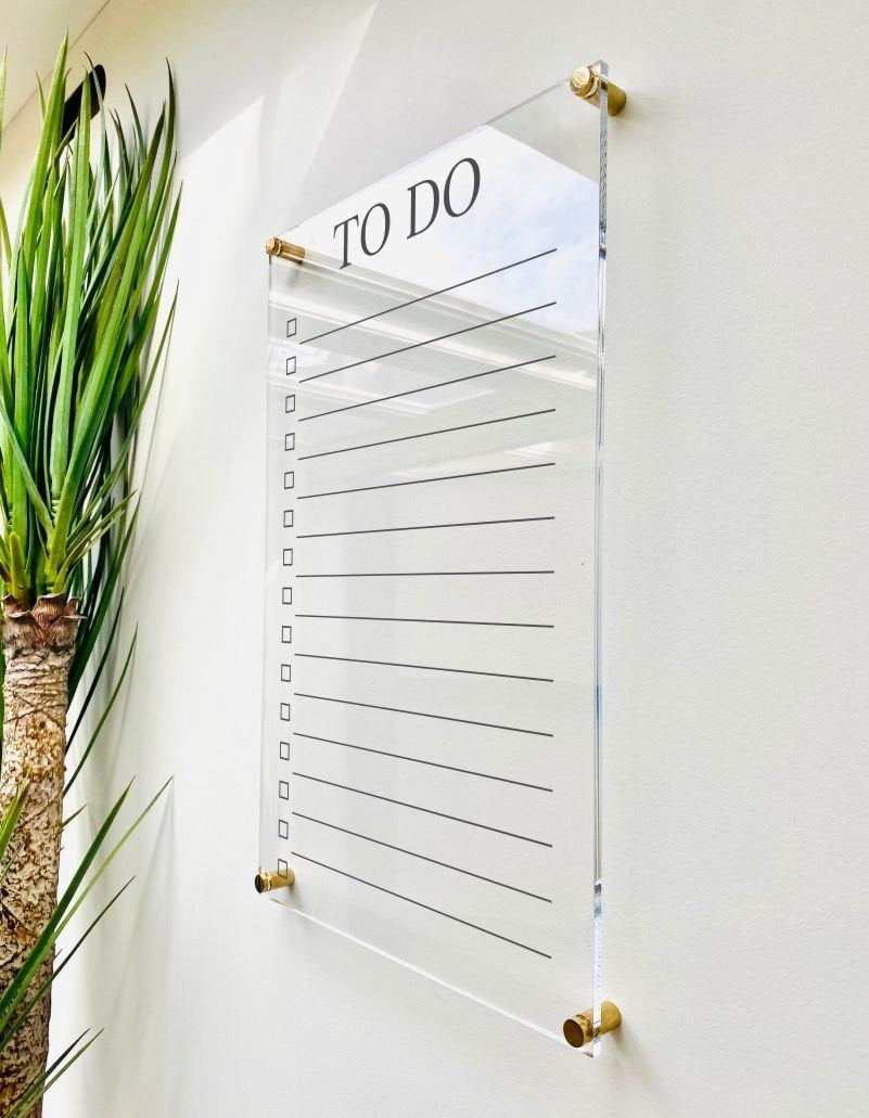 Acrylic To Do List For Wall || dry erase board  clear acrylic calendar office decor housewarming gift 03-009-024