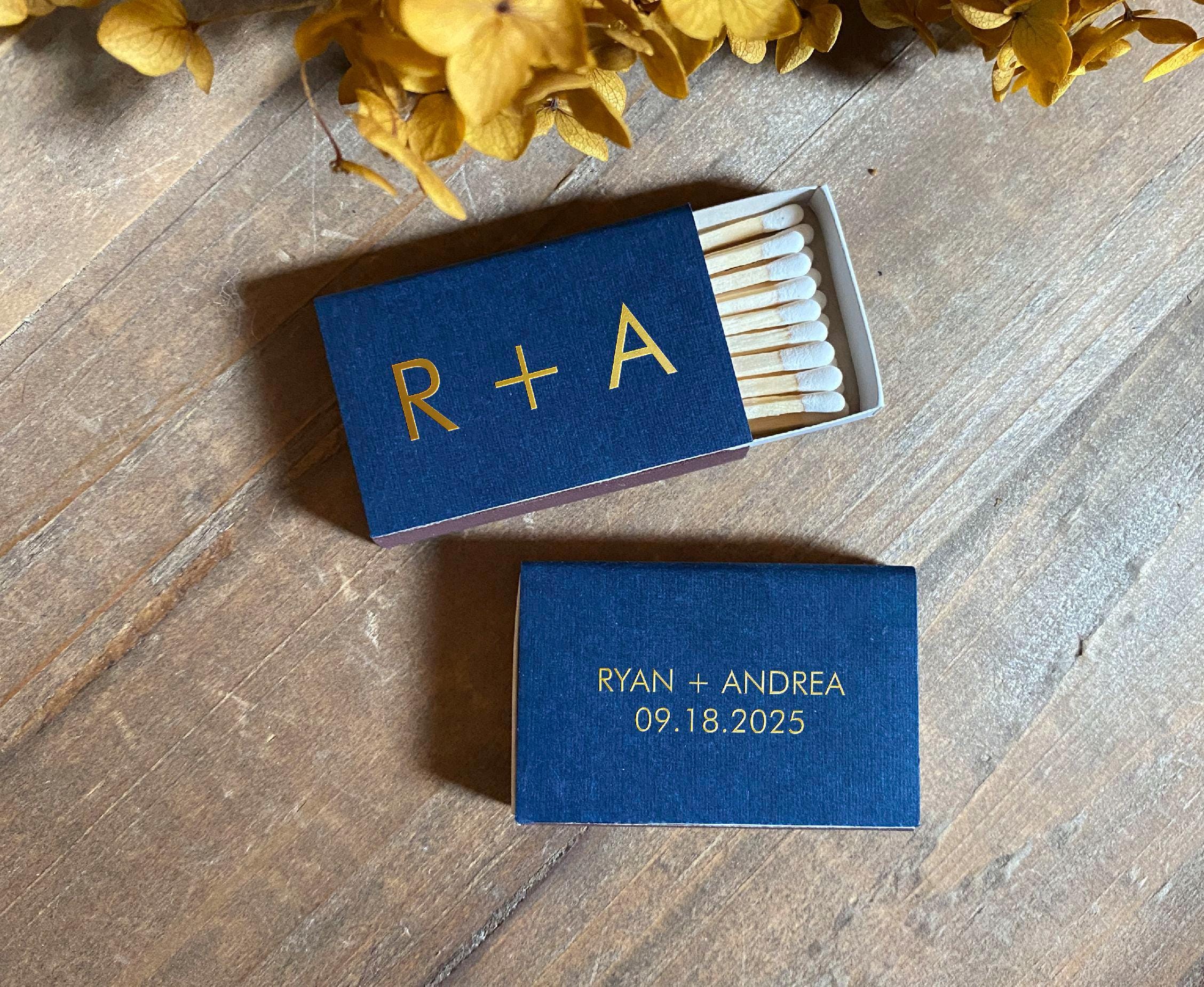 Personalized Matches || Wedding Matches Custom Matchbox, Wedding Favors for Guests Wedding Send Off, Cigar Bar, Monogram Matches
