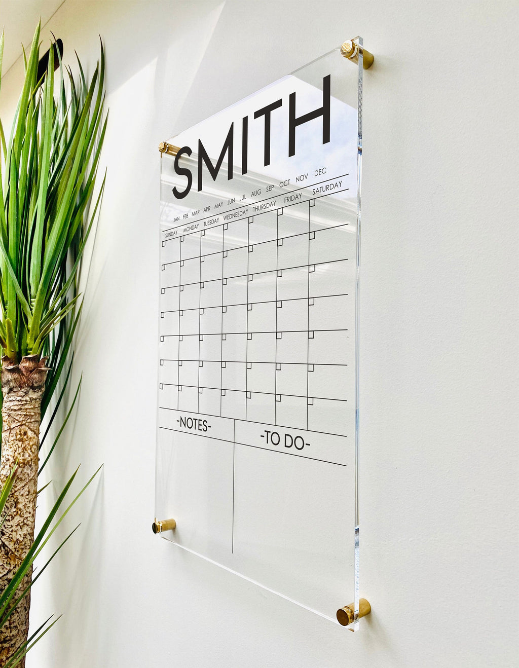 Acrylic Monthly Vertical Calendar For Wall
