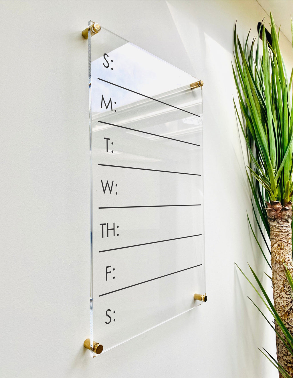 Acrylic Weekly Calendar For Wall || Custom Dry Erase Family Planner Large Huge Clear or White Calendar Personalized Whiteboard Office Decor