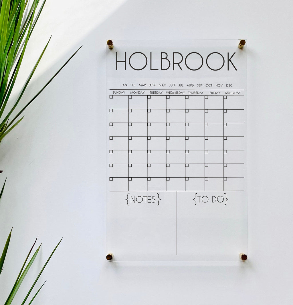 Acrylic Monthly Vertical Calendar For Wall