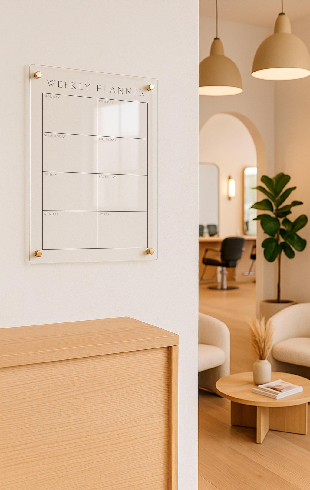 Acrylic Weekly Vertical Calendar For Wall