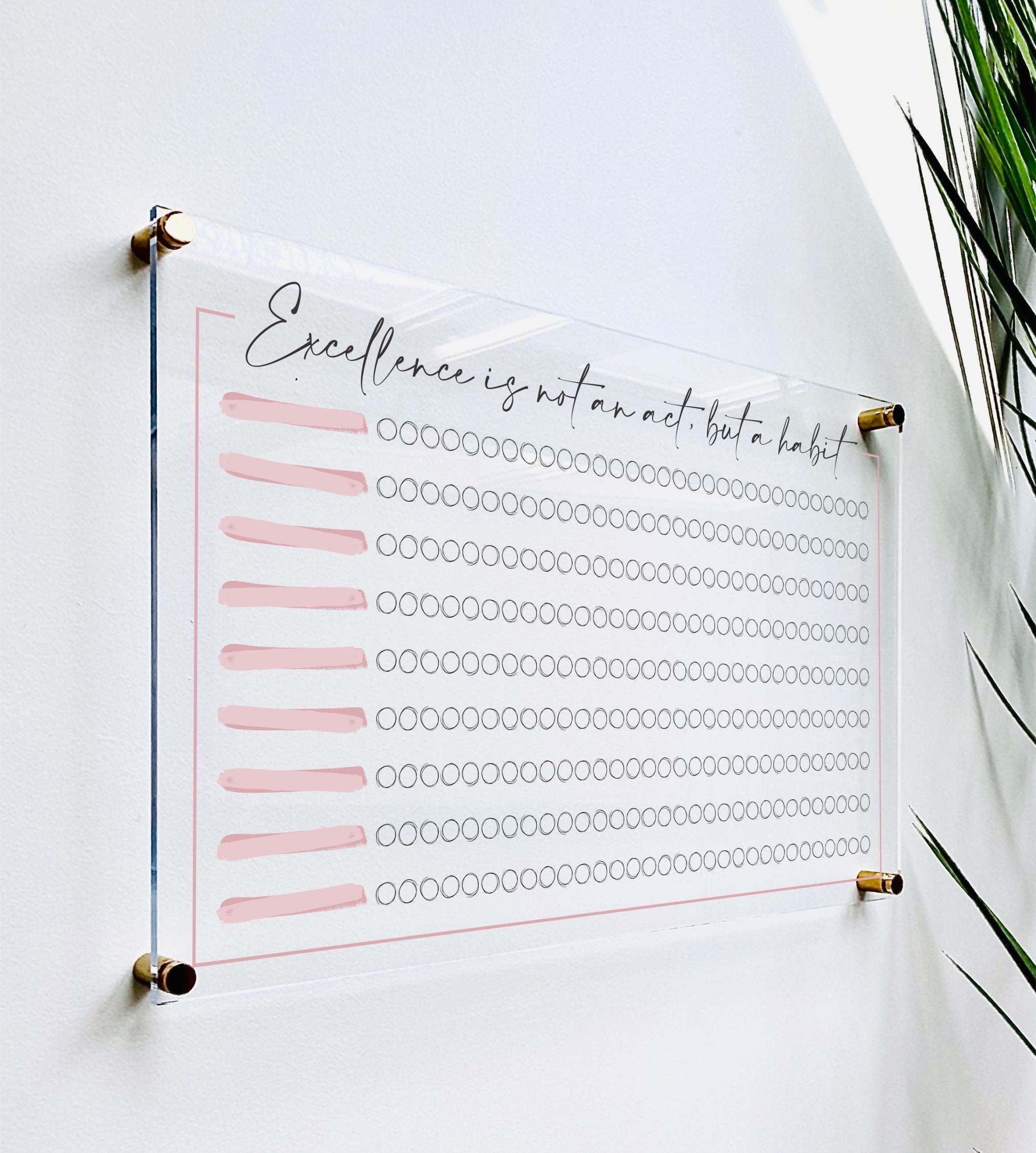Acrylic Habit Tracker Board For Wall || family command center dry erase board clear acrylic calendar minimalist office decor 03-009-116